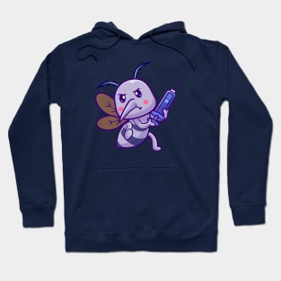 Cute Mosquito Holding Injection Cartoon Hoodie